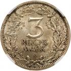 Germany. 3 Reichsmark, 1931-F NGC MS64 - 2