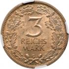 Germany. 3 Reichsmark, 1931-G NGC MS64 - 2