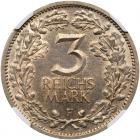 Germany. 3 Reichsmark, 1932-F NGC MS62 - 2