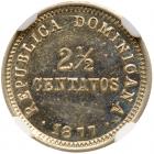 Dominican Republic. 2 1/2 Centavos, 1877 NGC Unc