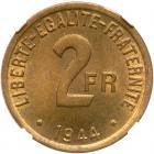 France. 2 Francs, 1944 NGC MS64