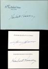Hoover, Herbert and Lou Henry Hoover -- Signatures on Stanford University Cards and Herbert Hoover SP