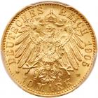 German States: Prussia. 10 Mark, 1905-A PCGS MS63 - 2