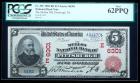 1902, $5 National Bank Note. The Mellon NB, Pittsburgh, PA. Charter #6301. PCGS New 62PPQ