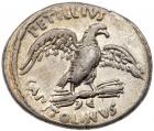 Petillius Capitolinus. Silver Denarius (3.50 g), 41 BC Choice VF