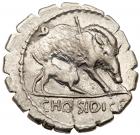 C. Hosidius C.f. Geta. Silver Denarius (3.70 g), 64 BC Superb EF - 2