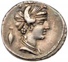 M. Plaetorius M.f. Cestianus. Silver Denarius (3.89 g), 67 BC Choice VF