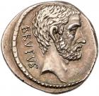 Q. Servilius Caepio Brutus. Silver Denarius (3.55 g), 54 BC Superb EF