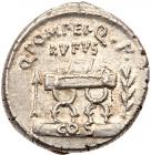 Q. Pompeius Rufus. Silver Denarius (3.79g), 54 BC Nearly Mint State