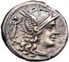 C. Terentius Lucanus. Silver Denarius (3.76g), 147 BC. Choice VF