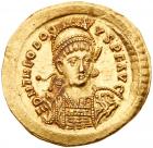 Theodosius II, Eastern Roman emperor, AD 402-450. Gold Solidus (4.50g). Nearly M