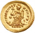 Theodosius II, Eastern Roman emperor, AD 402-450. Gold Solidus (4.50g). Nearly M - 2