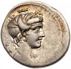 M. Plaetorius M.f. Cestianus. Silver Denarius (3.78g), 69 BC. Choice VF