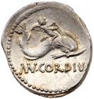 Mn. Cordius Rufus. Silver denarius (3.74g), 46 BC Nearly Mint State - 2