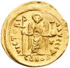 Justinian I, the Great, AD 527-565. Gold Solidus (4.36g) About EF - 2