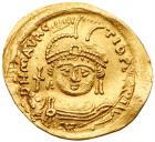 Maurice Tiberius, AD 582-602. Gold solidus (4.35g) About EF