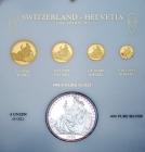 Switzerland. Helvetia Proof Set: 1/10, 1/4, 1/2 and 1 Unze plus Silver 5 Unzen,