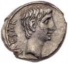 Octavian, as Sole Imperator, 30-27 BC. Silver Quinarius (1.53g) Superb EF