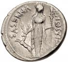 L. Hostilius Saserna. Silver denarius (3.85g), 48 BC Choice VF - 2