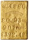 Justh & Hunter gold ingot #4280 from the S.S. Central America (1857)