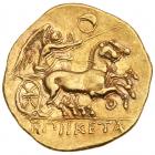 Sicily, Syracuse. Hiketas II. Gold 60 Litrae or Dekadrachm (4.26 g). 287-278 BC. - 2