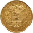 Venezuela. 100 Bolivars, 1887 NGC AU53 - 2