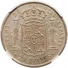 Spain. 20 Reales, 1857 (Madrid) NGC MS62 - 2