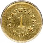 No Date Gold Dollar - A. Bechtler ICG MS61 - 2