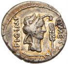 Q. Caecilius Metellus Pius Scipio and Eppius. Silver Denarius (3.80 g), 47-46 BC