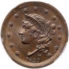 1839 N-4 R1 Silly Head PCGS graded MS66 Brown, CAC Approved