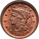 1847 N-21 R1 NGC graded MS65 Red & Brown