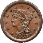 1853 N-3 R1 PCGS graded MS65 Brown, CAC Approved (OGH)