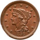 1856 N-1 R1 Italic 5 PCGS graded MS64 Brown, CAC Approved