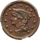 1857 N-2 R1 Small Date NGC graded AU53 Brown