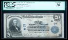 1902, $20 National Bank Note. The First NB, Scranton, PA. Charter #77. PCGS Very Fine 20 Apparent