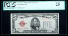 1928-F, $5 Legal Tender Note. Wide I Star Note. PCGS Very Fine 25