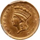 1856 $1 Gold Indian. Slanting 5 PCGS AU55