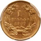 1856 $1 Gold Indian. Slanting 5 PCGS AU55 - 2