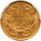 1856 $1 Gold Indian. Slanting 5 PCGS AU58 - 2