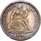 1891 Liberty Seated 10C PCGS Proof 63