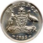 Australia. Sixpence, 1955 (m) PCGS Proof 66 - 2