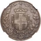 Italy. 5 Lire, 1879-R NGC EF - 2