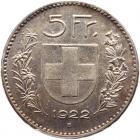 Switzerland. 5 Francs, 1922-B PCGS EF45 - 2