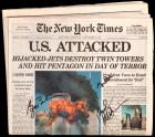 WITHDRAWN - Bush, George W. -- Signed Copy of the 9/12/2001 New York Times With Photos and News of the Terrorist Attacks on the World Trade