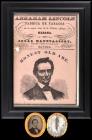 Lincoln, Abraham - Ambrotype Portrait Used as a Campaign Badge During the 1860 Presidential Election. With Cigar Box Label