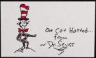 WITHDRAWN - Geisel, Theodore, Dr. Seuss, Small Cat In The Hat Sketch and Signature