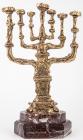 Dalí, Salvador: "Menorah" -- Magnificent Gilt Bronze on Jerusalem Stone Base