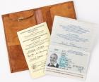 Frank Capra's Travel Wallet, With His Passport and International Certificate of Vaccination