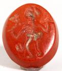 Roman, Red Jasper Intaglio, Mercury 1st-2nd Century CE