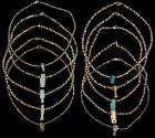 Egypt. Ten Ancient Egyptian Mummy Bead Necklaces, Each With a Faience Amulet